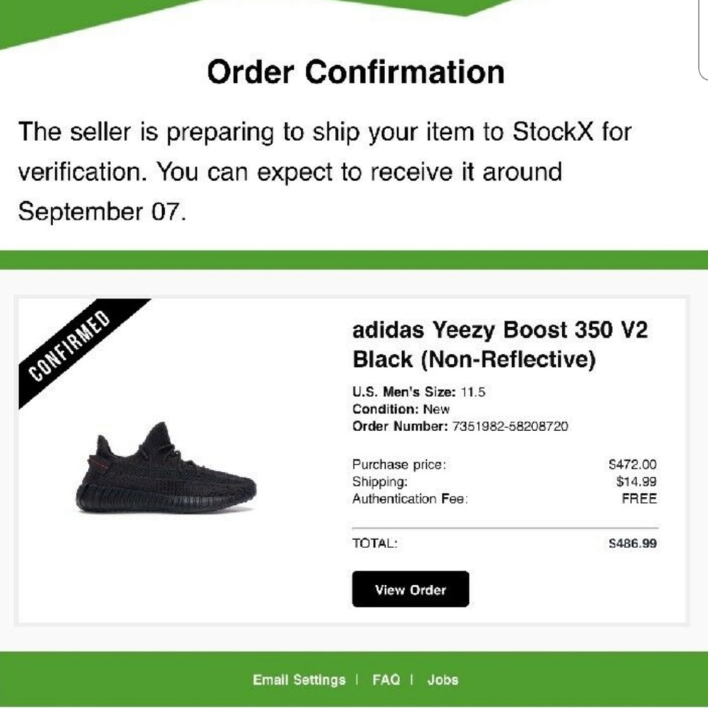 Yeezy boost 350 V2 black non reflective 11.5